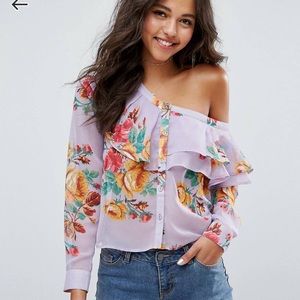 ASOS One Shoulder Ruffle Top